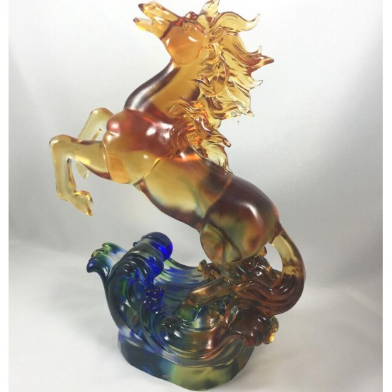 Amore Jewell Soaring Standing Horse Success, Liuli Crystal Glass ONLY ONE left