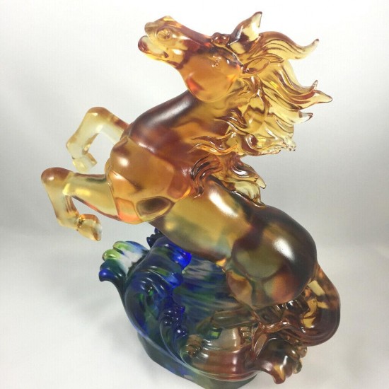 Amore Jewell Soaring Standing Horse Success, Liuli Crystal Glass ONLY ONE left