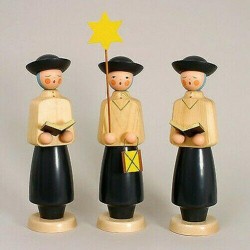 Curious Figures Braun H=19 11/16in New Church Wood Christmas Seiffen Erzge