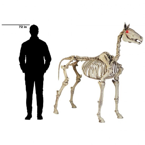 6 ft Halloween Standing Skeleton Horse