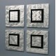 ULTRA MODERN ART Metal Wall Art Silver Black Accent Decor 4 Panels Jon Allen