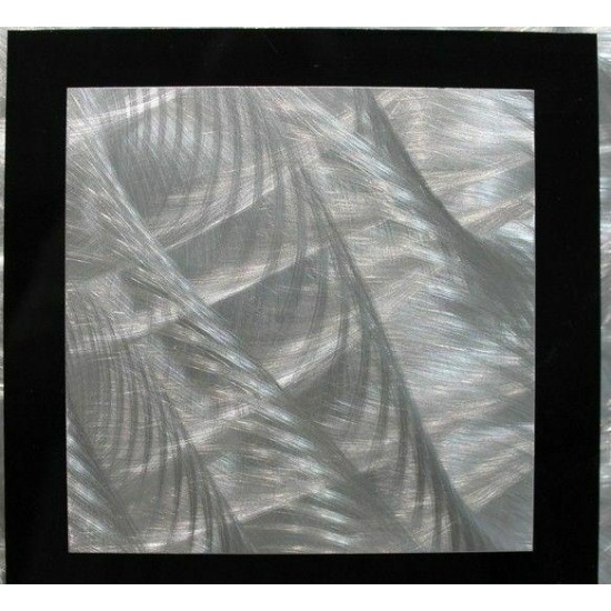 ULTRA MODERN ART Metal Wall Art Silver Black Accent Decor 4 Panels Jon Allen