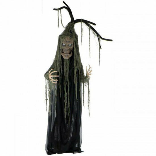 Halloween Talking Scary Tree Prop Animated Figurine Holiday Decor Prop Lighted