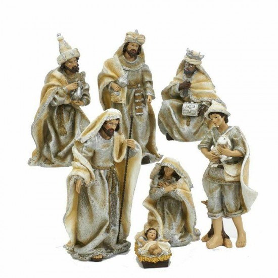 3-11.25 Inch Res Nativity Tblpc Set 7pc