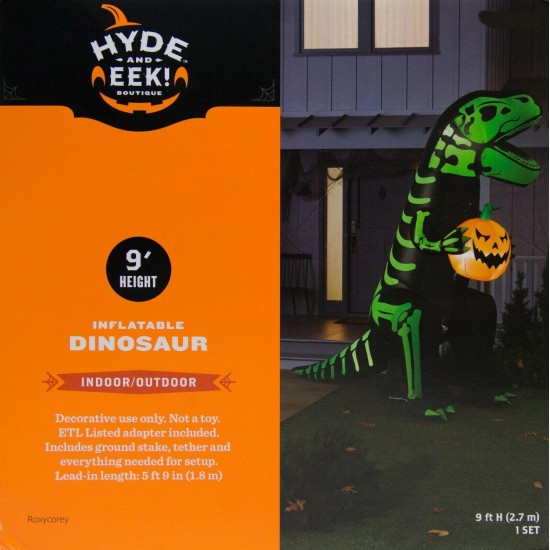 Halloween Gemmy Hyde & EEK! Boutique 9 ft Dinosaur Inflatable NIB