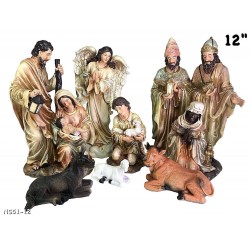 Nativity Set - 11 Nativity Figurines - Baby Jesus, Mary, Joseph, Shepherd, 3 Kin