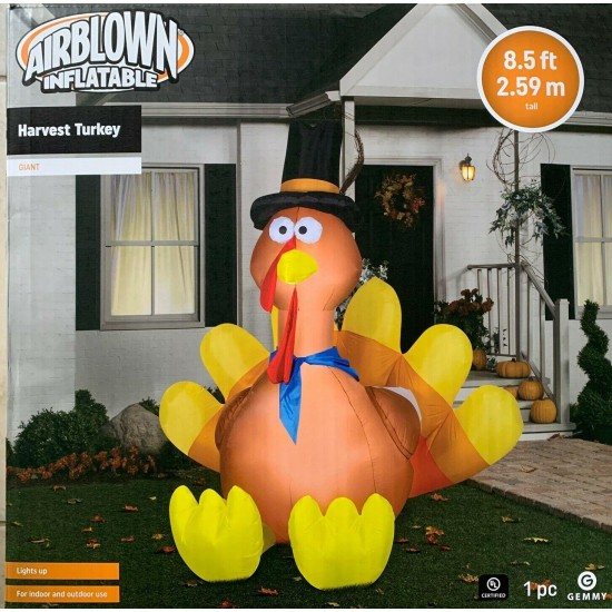 HARVEST Turkey Gemmy Airblown Inflatable, 8 ft. - SHIPS FREE!