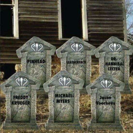 Serial Killer Tombstones - Halloween Yard Decoration - Set of 6, 21.3 inches x