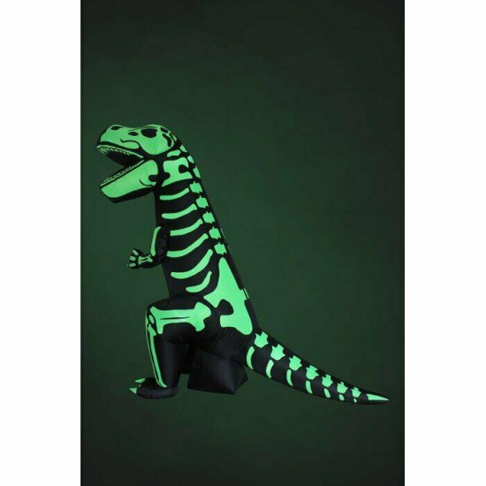 8Ft Halloween Inflatable Skeleton Dinosaur Light Outdoor LED Holiday Decor Giant