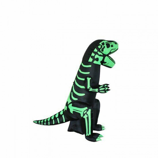 8Ft Halloween Inflatable Skeleton Dinosaur Light Outdoor LED Holiday Decor Giant