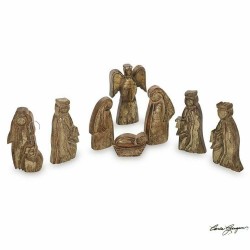 Burton & Burton 8 Piece Nativity Wood Gold Finish