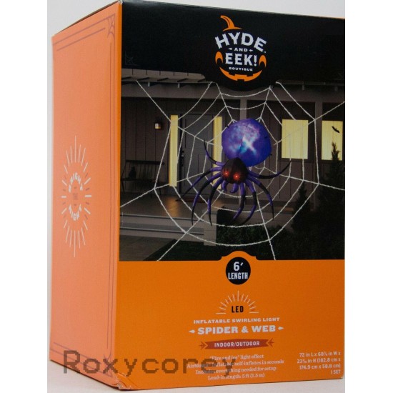 Hyde and Eek Boutique Halloween 2' LED Spider on Web Airblown