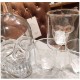 NWT Pottery Barn 5Pc ~SKULL~ Glass DECANTER & 4 Shot GLASS Set ~HALLOWEEN~ ☠️