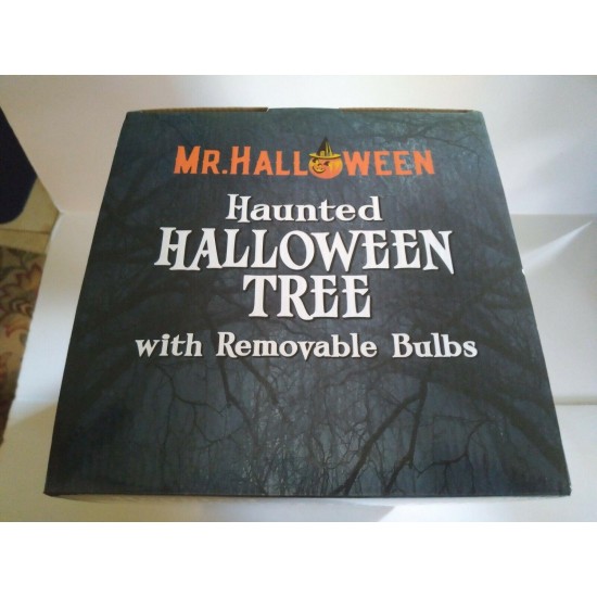 Halloween Lighted Black Ceramic Tree AC Adapter New In Box 14” Tall Mr Christmas