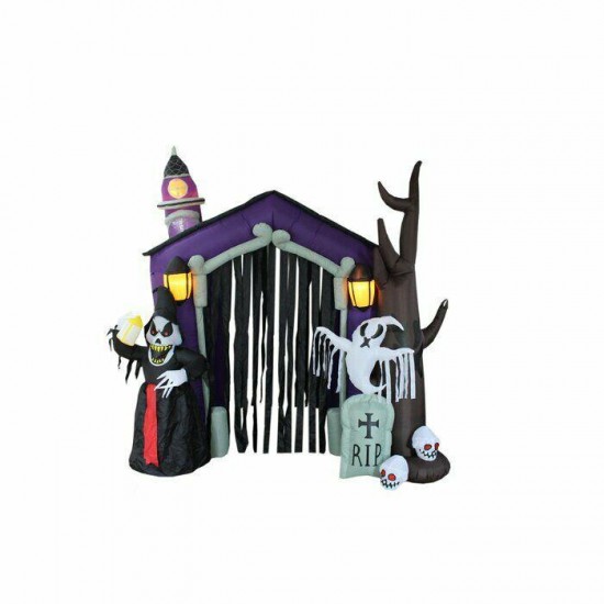 Inflatable Haunted House Decoration Halloween Large Outdoor Airblown Lighted