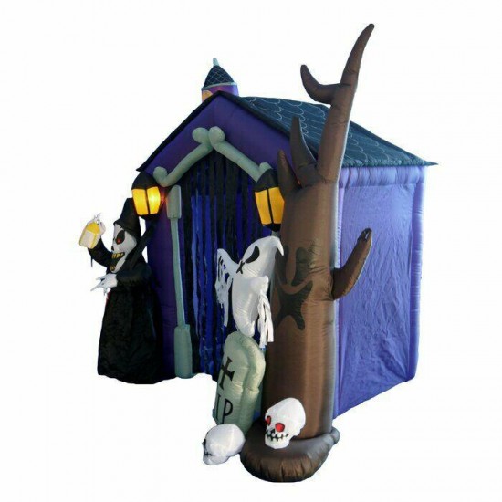 Inflatable Haunted House Decoration Halloween Large Outdoor Airblown Lighted