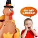 Holidayana Turkey with Pilgrim Hat Inflatable 6ft Thanksgiving Turkey with