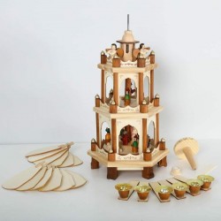 German Christmas Pyramid Nativity Scene- 17 in Tabletop Christmas Decoration