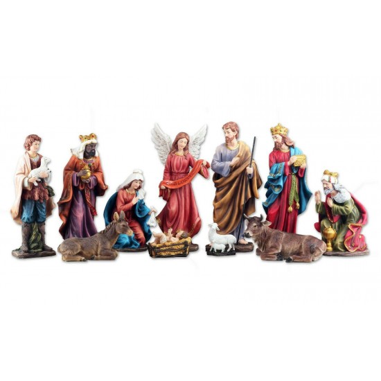 Holy Family Christmas Nativity Scene Colored Life 18 Inch 11-Piece Set