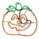 24  Orange and Green Halloween Pumpkin LED Light Strip Window Silhouette