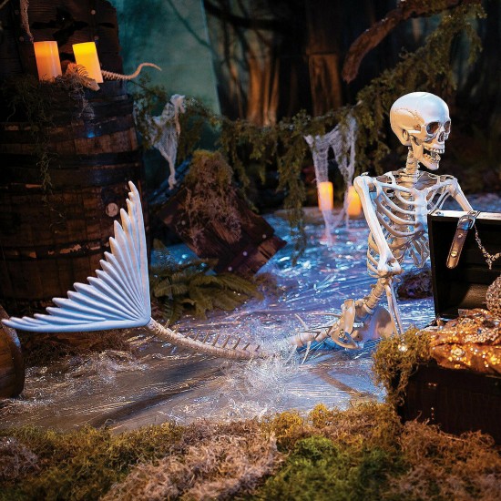 Life-Size Original Mermaid Skeleton Halloween Decoration - Home Decor - 1 Piece