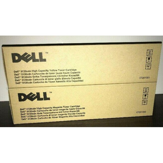 GENUINE DELL 5130CDN HIGH CAPACITY TONER SET ALL COLOR CYAN,BLACK,MAGENTA,YELLOW