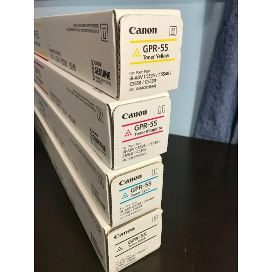 NEW Unopened Genuine CANON GPR-55 Set Cyan Magenta Yellow Black imageRunner