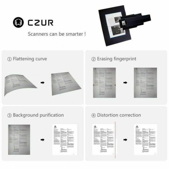 CZUR ET18 Pro Smart Book Document Scanner LCD Screen,WIFI Fast OCR Reader Win7