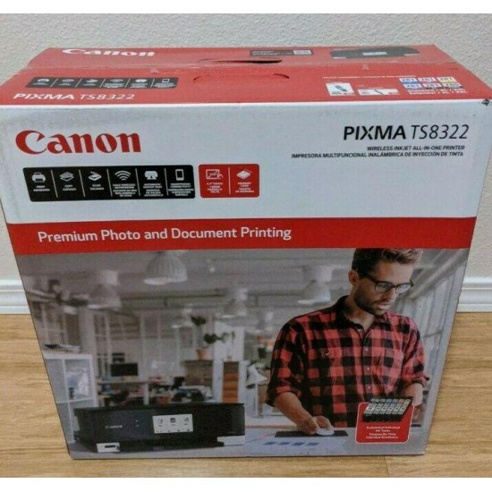 Canon PIXMA TS8322 All-In-One Wireless Inkjet Photo Printer w Copier Scanner AIO