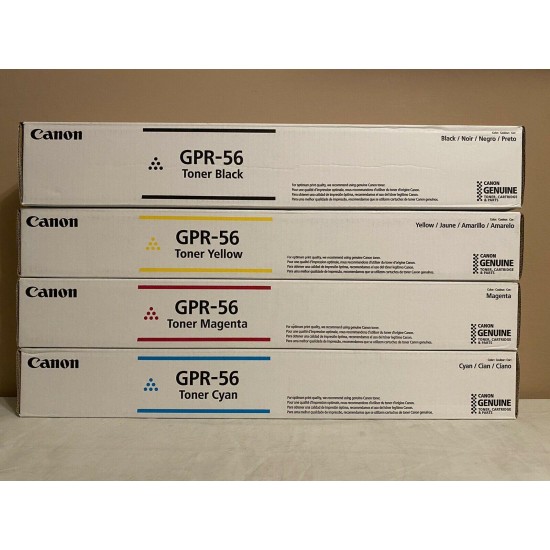 4 Genuine Canon GPR-56 CMYK Set Toners iR C7565 C7570 C7580 New Sealed Boxes OEM