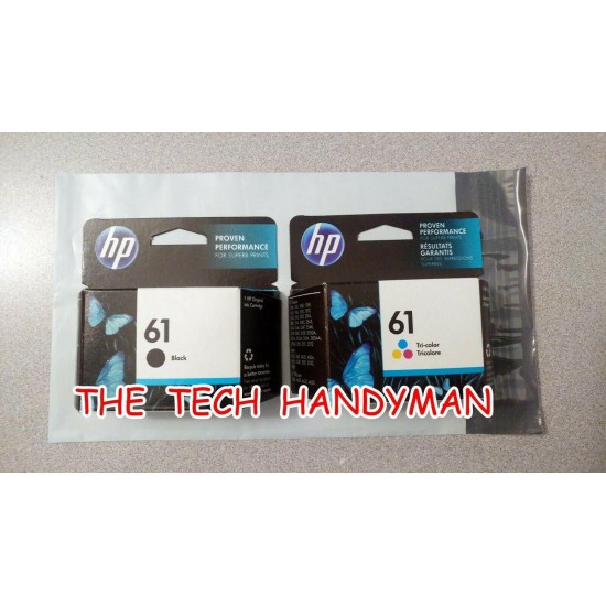 2-PACK HP GENUINE 61 Black & Tri-Color Ink (RETAIL BOX) DESKJET 3510 3511 3512