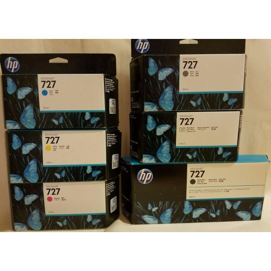 HP727 DesignJet Ink Cartridges OEM C1Q12A B3P19A B3P20A B3P21A B3P23A B3P24A