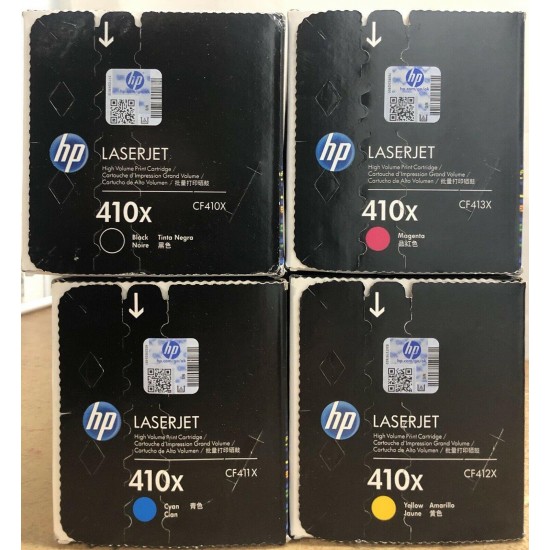 OEM Genuine HP 410X Toner MultiColor Set B/C/Y/M CF410X CF411X CF412X CF413X