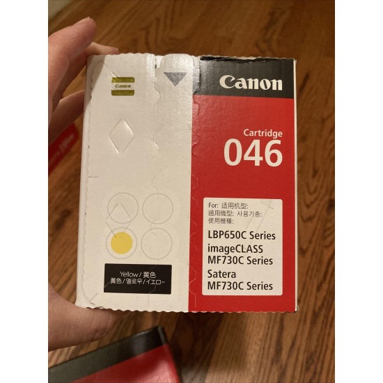 Genuine Canon 046 Toner Cartridge Set. Yellow, Magenta, Cyan (2). New & Unopened