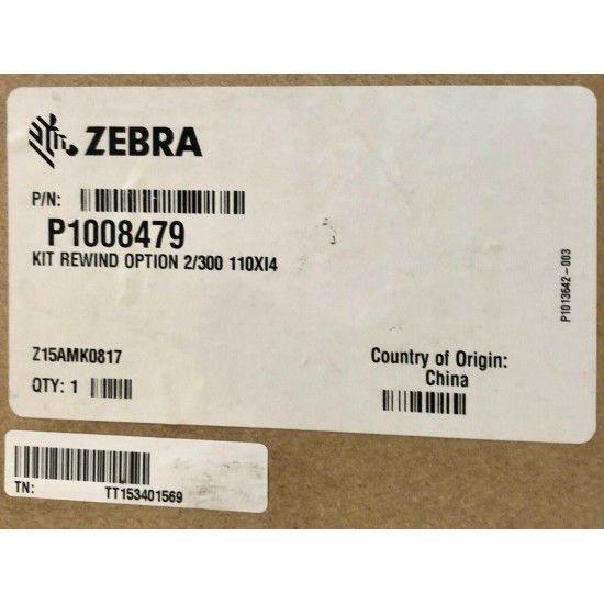 Zebra 110Xi4  203 dpi & 300 dpi  Rewind Kit P/N: P1008479