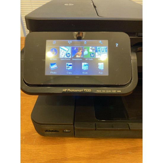 HP Photosmart 7520 All-In-One Inkjet Printer w/ Power Supply ~ cleaned & tested