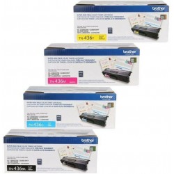 GENUINE OEM BROTHER TN436BK TN436C TN436Y TN436M TONER SET (4-PACK) BRAND NEW