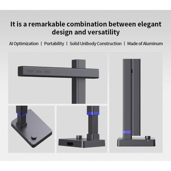CZUR Shine Ultra Portable Book Scanner, Max A3 Size,Fast Scan for Office Library