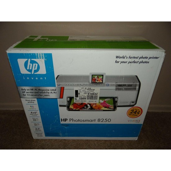 HP Photosmart 8250 Digital Photo Inkjet Printer BRAND NEW & COMPLETE In Open Box