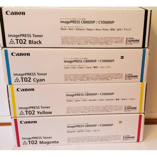 Canon T02 Toner Cartridge SET Yellow Magenta Cyan, Black imagePRESS C10000VP