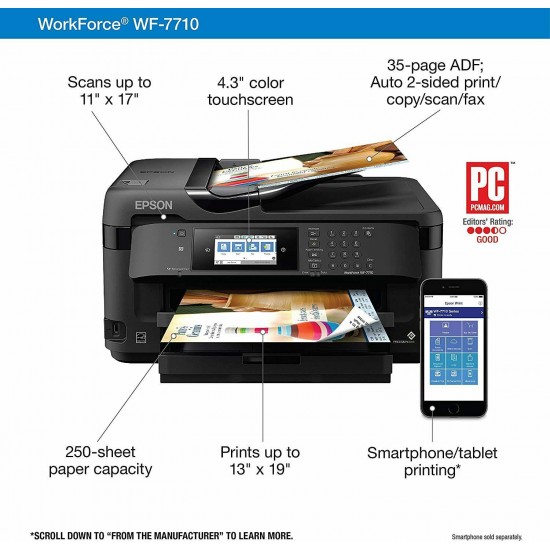 Epson WorkForce WF-7710 Wireless Wide-format Color Inkjet Multifunction Printer