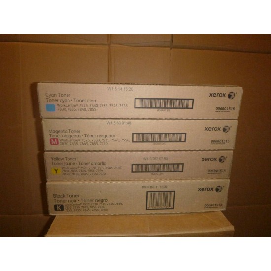 4 BRAND NEW Genuine OEM XEROX Toner SET 006R01513 006R01514 006R01515 006R01516