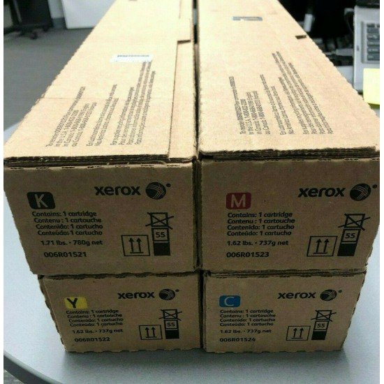 Genuine Xerox 550 560 570 C60 C70 Toner Cartridge Set C,M,Y,K Genuine Sealed