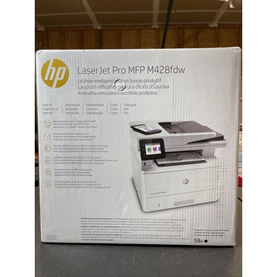 HP-LaserJet Pro MFP M428fdw Black-and-White AIO Laser Printer - White-Never Used