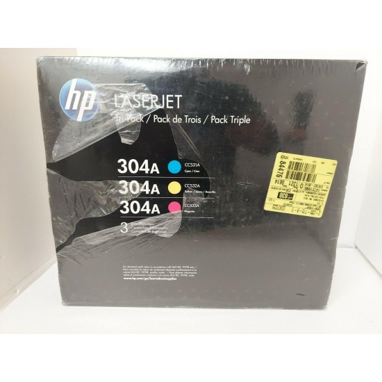 Sealed HP 304A Cyan,Magenta & Yellow Original LaserJet Toner Cartridges