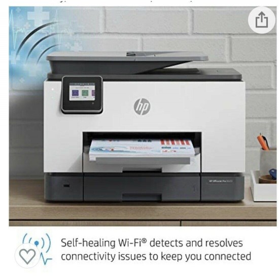 HP Printer all in one wireless 9020. New in box. Ink included.