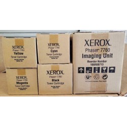 Set 5 Xerox 106R01160 106R01161 106R01162 106R01163 Toners & Imaging Unit 7760