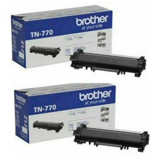 Brother TN770 Black Super High Yield Toner Cartridge, 2-Pack