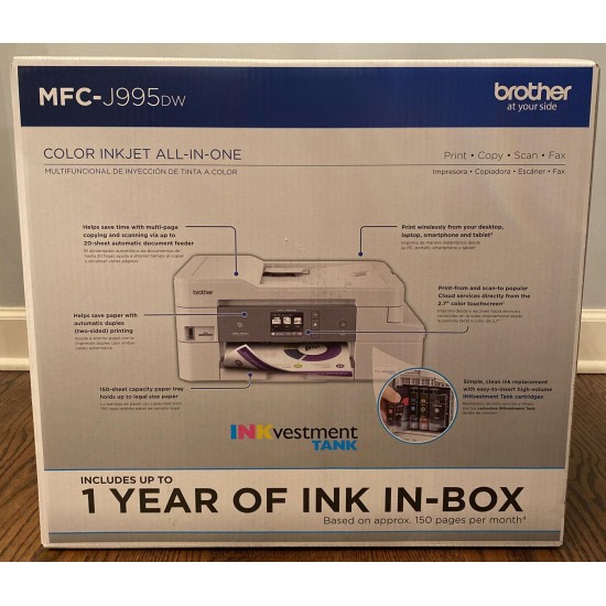 Brother INKvestment Tank MFC-J995DW Wireless All-In-One Printer Sealed NEW