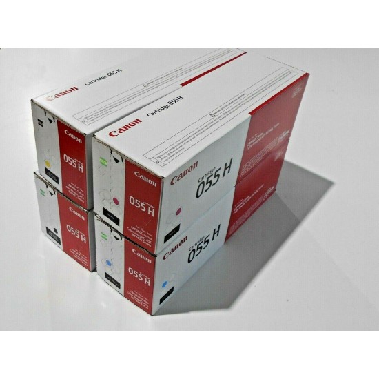 OEM Canon ImageClass Printer CRG 055H HIGH YIELD Toner Cartridge Set - CMYK